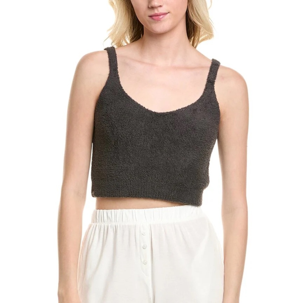 Barefoot Dreams CozyChic Luxe Crop Camisole - Carbon - Small - NWT